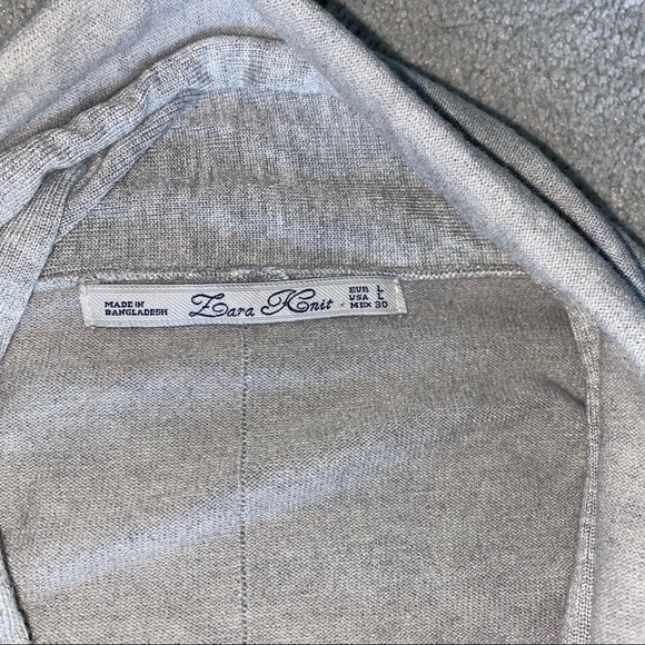 Zara Heathered Light Grey Open Cardigan - Picture 3 of 7
